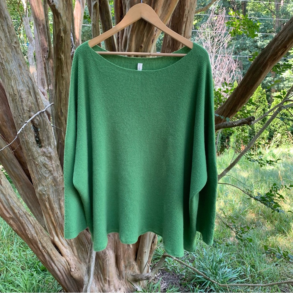 Nap Loungewear Cashmere Boxy Ribbed Sweater Green